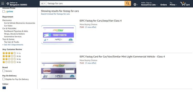 FastTags using Amazon